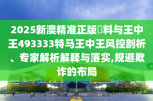 2025新澳精準(zhǔn)正版資料與王中王493333特馬王中王風(fēng)控剖析、專家解析解釋與落實(shí),規(guī)避欺詐的布局