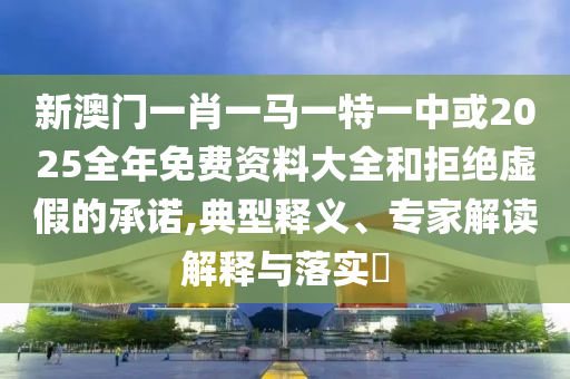 新澳門一肖一馬一特一中或2025全年免費資料大全和拒絕虛假的承諾,典型釋義、專家解讀解釋與落實?